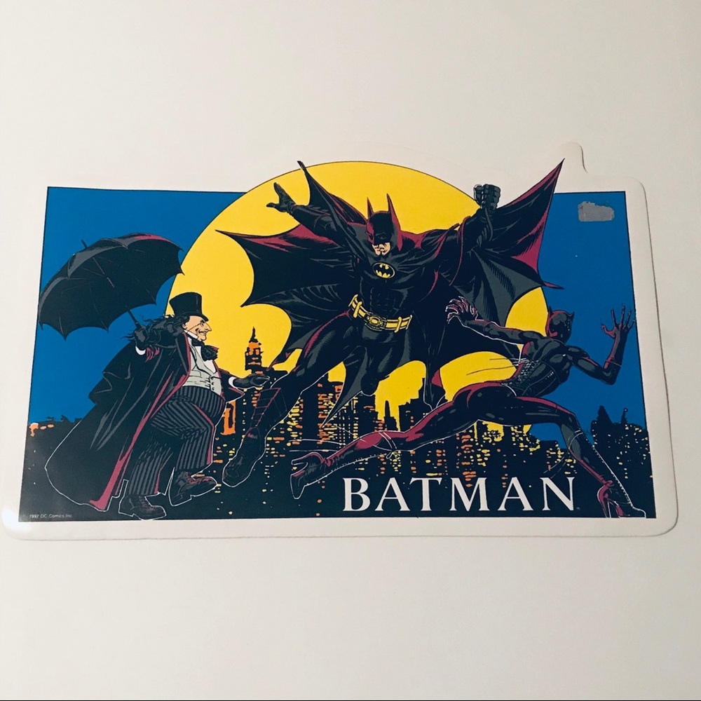 Vintage 1992 Batman Returns placemat art piece DC